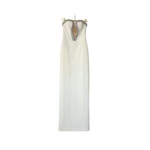 Ivanna Crystal Embellished Maxi Dress - White - XS